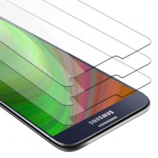 Cadorabo 3x Panzer Folie kompatibel mit Samsung Galaxy A7 2015 - Schutzfolie in KRISTALL KLAR - 3er Pack Gehärtetes (Tempered) Display-Schutzglas in 9H Härte mit 3D Touch Kompatibilität