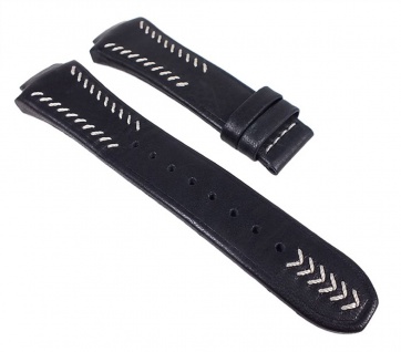 Lotus Uhrenarmband Leder Band schwarz mit weißer Naht für L15508/9 L15508