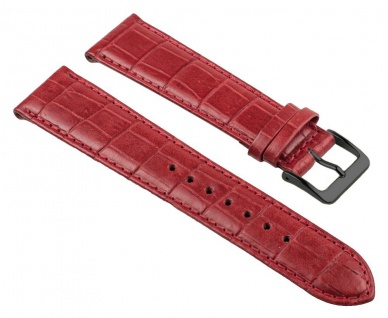 Nevada Ersatzband Manufaktur Uhrenarmband Kalbsleder Kroko-Prägung Rot