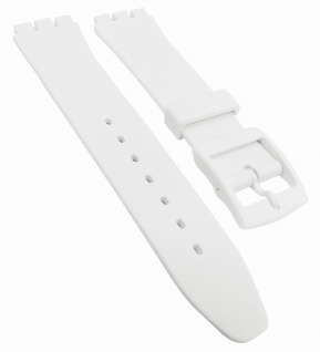 Minott Ersatzband 17mm Kunststoff flach weiß passend zu Swatch