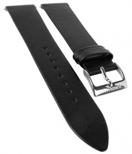 Junghans Uhrenarmband 21mm Leder weich schwarz glatt 041/4770