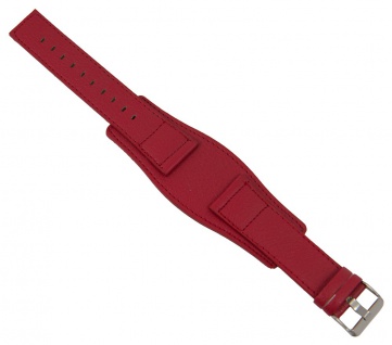 Uhrenarmband Ersatzband Kunstleder Rot mit Unterlage 26mm 26823S