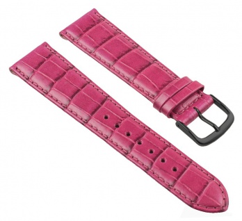 Nevada Ersatzband Manufaktur Uhrenarmband Kalbsleder Kroko-Prägung Pink 25696B