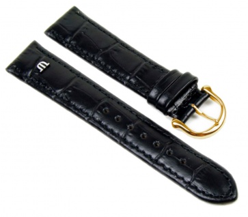 Maurice Lacroix XL Uhrenarmband Kalbsleder Kroko Optik schwarz 20836G