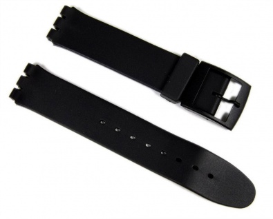 Minott Ersatzband Kunststoff schwarz Band 17mm für Swatch Uhren 16376B