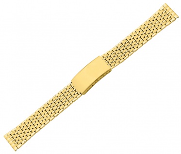 Minott Uhrenarmband Edelstahl PVD gelbgoldfarben matt/glänzend Faltschließe