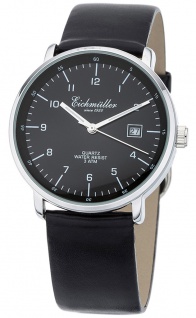 Herren Armbanduhr | Quarzuhr mit Datum | Lederband > schwarz | Ziffernblatt > schwarz | 36308