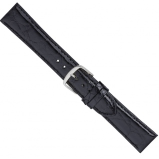 Uhrenarmband Ersatzband Leder Band Schwarz 26572S