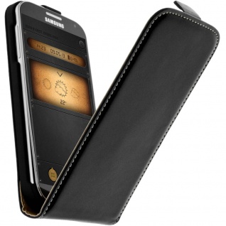 Vertikale Flip-Schutzhülle ultradünn für Samsung Galaxy S4, S4 Advance â€? Schwarz
