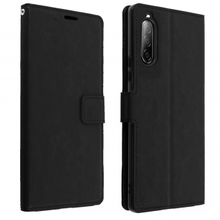 Flip Stand Case Brieftasche & Standfunktion für Sony Xperia 10 II Schwarz