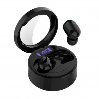 Kabellose Bluetooth-In-Ear-Kopfhörer 12 Stunden Akkulaufzeit Schwarz