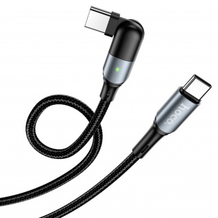 USB-C / USB-C Kabel mit drehbarem Anschluss, 1.5m lang, Hoco. Schwarz