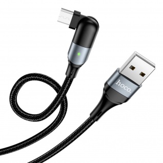 Hoco USB / Micro-USB 2.4A Kabel, Drehbarer Anschluss, 1.2m - Schwarz