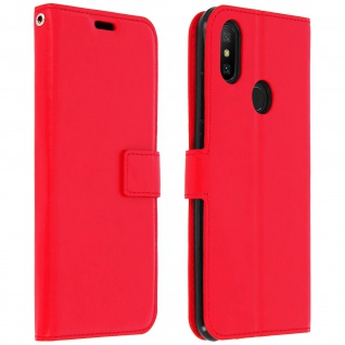 Flip Cover Stand Case Brieftasche & Standfunktion für Xiaomi Mi A2 Rot