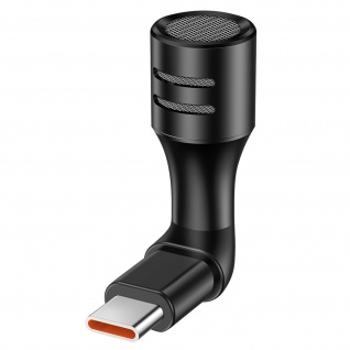 USB-C Mikrofon mit Rauschunterdrückung und omnidirektionalem Sound - Schwarz