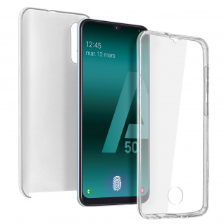 Schutzhülle für Samsung Galaxy A50, Vorder- + Rückseite Transparent
