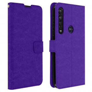Flip Stand Case Brieftasche & Standfunktion für Moto G8 Plus Violett