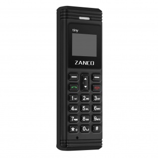 Mini-Handy mit SMS / Anrufen und Bluetooth, Micro-SIM, Zanco Tiny Schwarz
