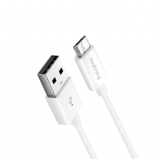 USB / Micro-USB Ladekabel, Laden und Synchronisieren, 1m lang, Fairplay - Weiß