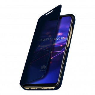 Huawei Mate 20 Lite Flip Cover mit Spiegeleffekt & Standfunktion Dunkelblau