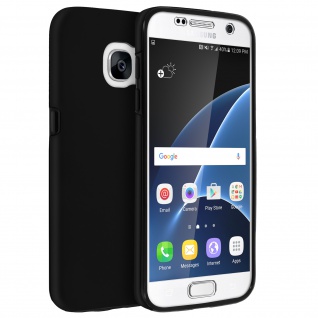 Schutzhülle für Samsung Galaxy S7, Vorder- + Rückseite Schwarz