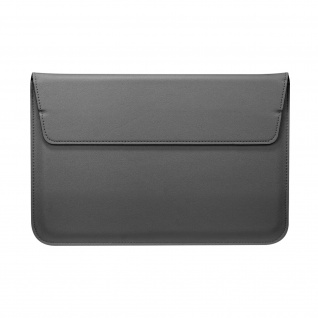 11'' Laptop- Tablettasche aus Kunstleder mit Klapphalter - Grau