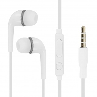 Verwicklungsfreie in-ear Kopfhörer Fernbedienung 3.5mm Klinkenstecker Weiß