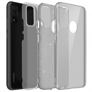 Schutzhülle, Glitter Case für Huawei P Smart 2020, shiny & girly Hülle â€? Silber