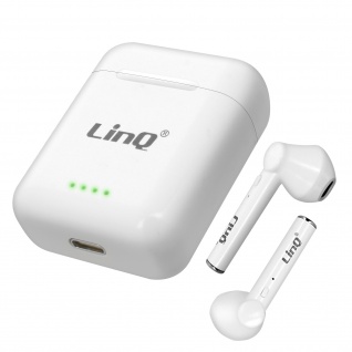 LinQ, Bluetooth Kopfhörer mit Ladebox Weiß