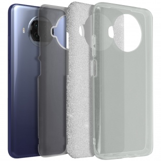 Schutzhülle, Glitter Case für Xiaomi Mi 10T Lite, shiny & girly Hülle â€? Silber