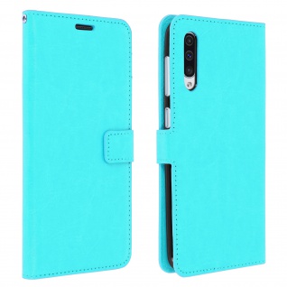 Flip Stand Cover Brieftasche & Standfunktion für Samsung Galaxy A50 Türkisblau