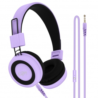 Einstellbarer Over-Ear Kopfhörer mit 3.5mm Klinkenkabel, Mikrofunktion - Violett