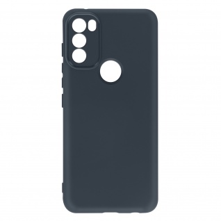 Halbsteife Silikon Handyhülle für Motorola Moto G71 5G, Soft Touch Dunkelblau