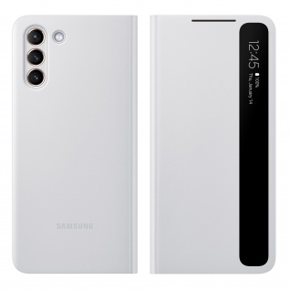 Original Samsung Clear View Cover, Klapphülle für Samsung Galaxy S21 - Hellgrau
