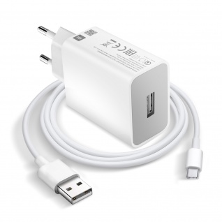 Xiaomi MDY-10-EF 18W USB-Ladegerät mit USB / USB-C Kabel - Weiß