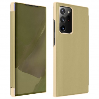 Halddurchsichtige Klapphülle mit Spiegel Design Galaxy Note 20 Ultra - Gold