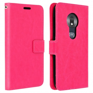 Flip Stand Cover Brieftasche & Standfunktion für Motorola Moto G7 Play Rosa