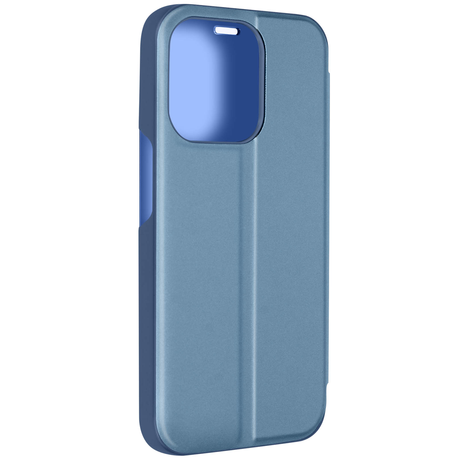 Apple iPhone 15 Pro Max View Cover mit Spiegeleffekt & Standfunktion Blau