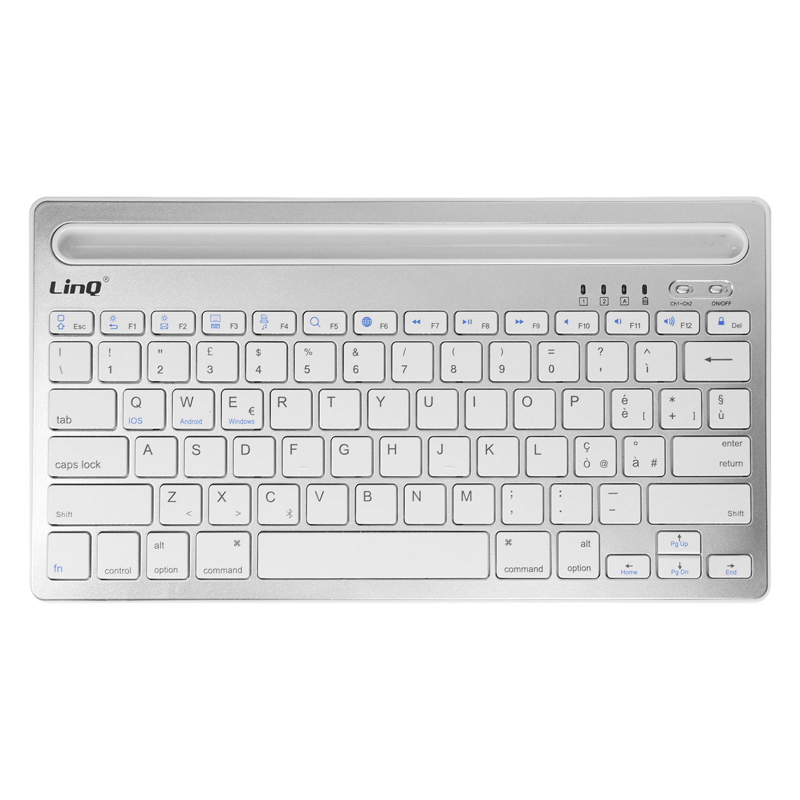 Kabellose QWERTY-Tastatur Weiß LinQ, Kompatibel mit iOS / Android / Windows