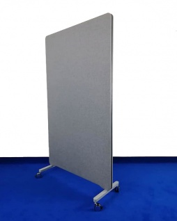Stellwand Raumteiler Lintex Edge Round Akustik Stoff Cara grau 100 x 165 cm Vor-Ort-Artikel