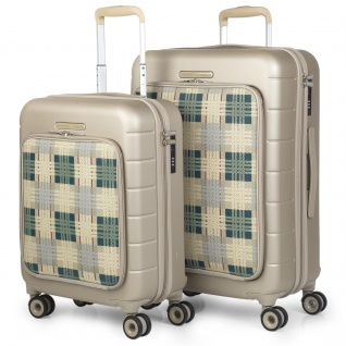 V&L 2Er Hartschalen Koffer-Set ABS+Polyester 4 Rollen TSA Klein Low Cost Und Mitllere Koffer Reisegepäck 56200
