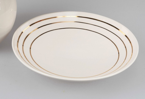 Dekoschale GOLDLINE D. 30cm creme weiß gold Keramik Formano WA