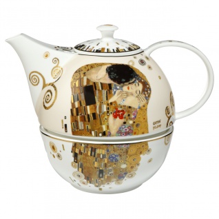 Teekanne mit Stövchen DER KUSS Gustav Klimt Goebel Porzellan