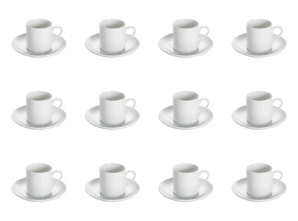 12 Set Espressotasse WHITE BASICS ROUND rund H. 6, 5cm weiß Maxwell & Williams