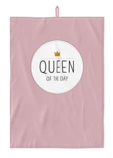 Geschirrtuch SIMPLE KITCHEN Queen of the Day rosa weiß 50x70cm LaVida