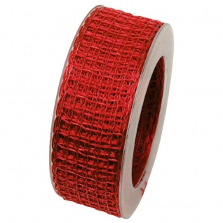 Schleifen Gitterband ALMA mit Draht 40mm rot 20m Rolle (1m=0, 45EUR) Goldina