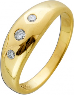 Klassischer Ring weißen Brillanten Gelbgold 585 Brillant Schmuck