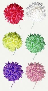2349 Chrysantheme mit Glimmer, aus Papier, in weiß rot und grün...