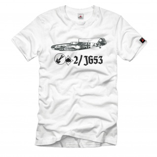 Jagdgeschwader 53 Staffel 2 JG53 Me109 Pick Ass Luftwaffe Flugzeug T-Shirt#1826