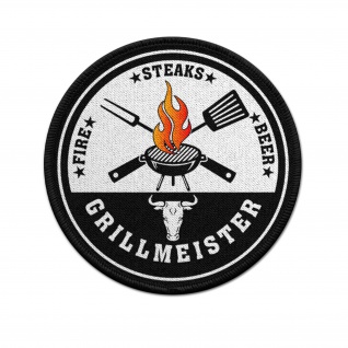 Patch Grillmeister BBQ Grillen Grillzange Barbeque Feuer und Flamme #37849